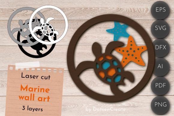 3D Layered Marine Wall Art, Sea Sign