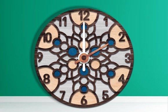 3D Wall Clock Wall Decor Laser Cut SVG Cricut File