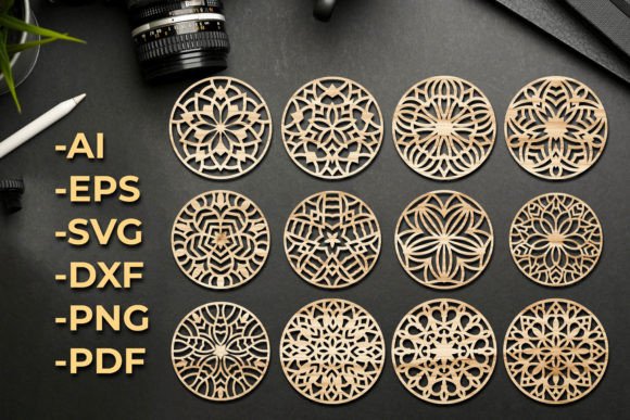 Coasters Laser Cut SVG Files Bundle