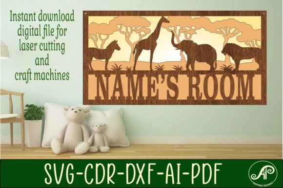 Create a Stunning Safari Scene 3 Layers SVG File for Your Door