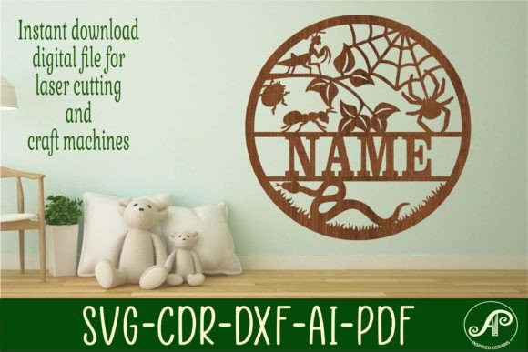 Creepy Crawlies Name Sign SVG Cut File