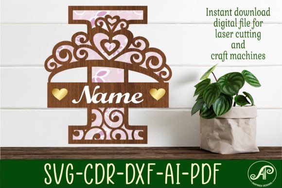 Crown Capital Monogram Letter I SVG