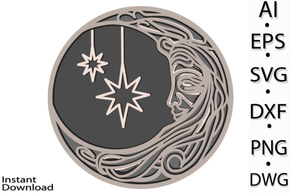 Day and Night 3D Multilayer SVG/Lasercut