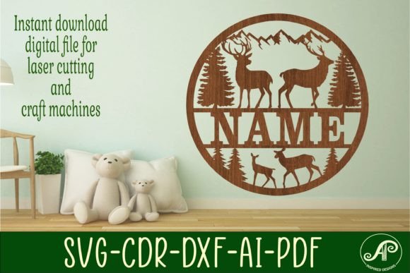 Deer Name Sign SVG Cut File