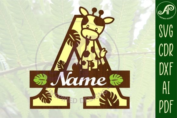Effortless Elegance: Giraffe Capital Letter Monogram SVG