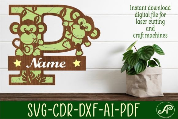 Elevate Your Craft with the Monkey Capital Monogram Letter P SVG