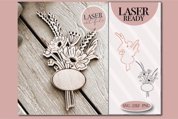 Floral Bouquet SVG: Elegant Laser Cut & Cricut Design