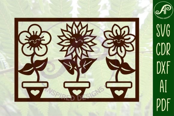 Flower Sign SVG Cute File Happy Flowers