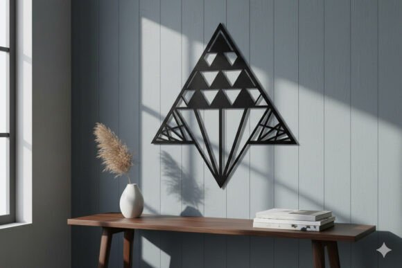 Geometric Triangle Wall Art: Modern Laser-Cut Design for Your Home