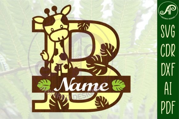 Giraffe Capital B Letter Monogram SVG