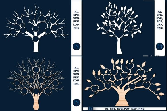 Laser Cut Family Tree Members SVG Bundle