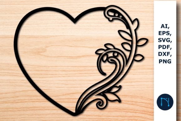 Laser/Paper Cut Floral Heart SVG for Elegant Crafts