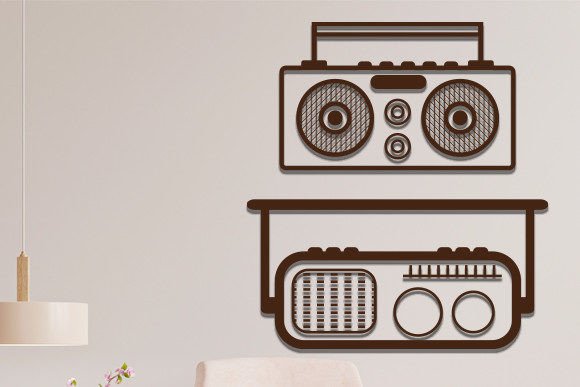 Radio Laser Cut Wall Sign SVG: Layered Design Files