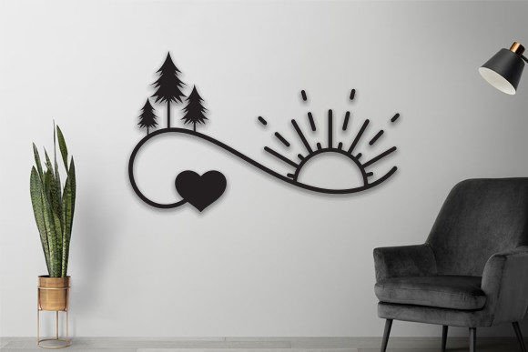 Sun and Waves Metal Wall Decor Laser Cut