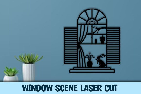 Window Scene Laser Cut: Elegant Wall Art for Your Home